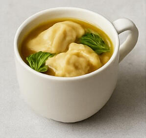 Hangover Helper Chicken Ginger Wontons Comfort in a mug